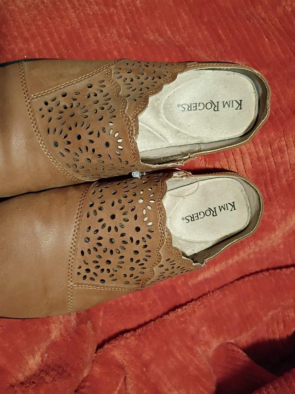Kim Rogers Women's Tan Slip-On Perforated Casual Shoes
